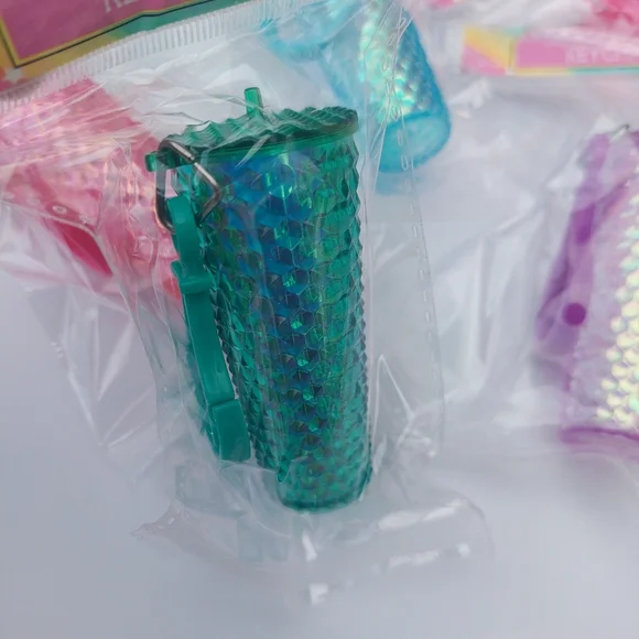 Colorful Party Cup Set (10) Tumbler KEYCHAINS Party Favors. (Bag D) - Picture 4 of 5